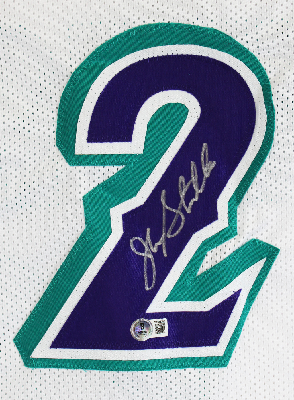 John Stockton Authentic Signed White Pro Style Framed Jersey BAS Witnessed