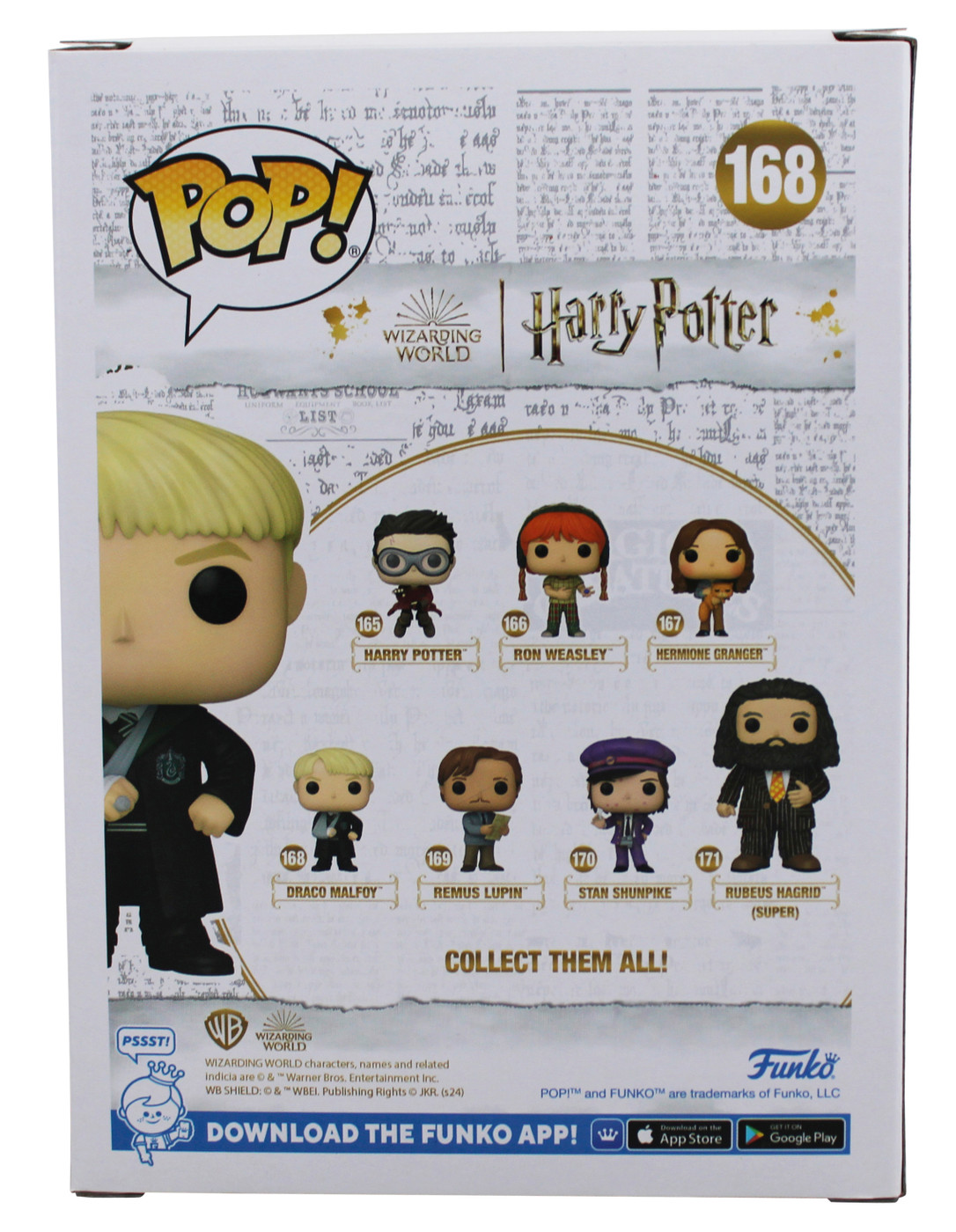 Tom Felton Harry Potter Signed Draco Malfoy #168 Funko Pop Figure BAS #BU89362