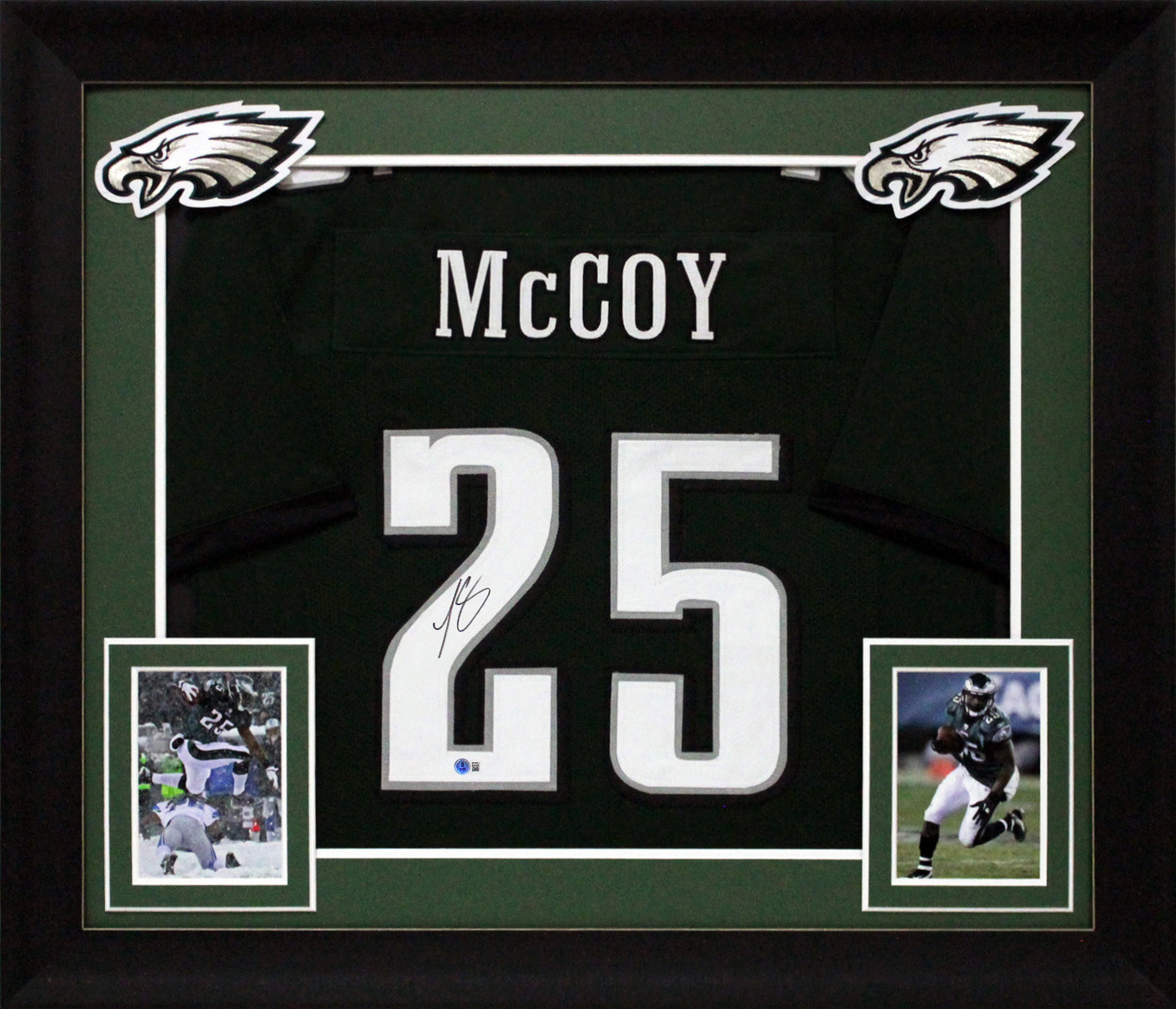 LeSean McCoy Authentic Signed Green Pro Style Framed Jersey BAS Witnessed