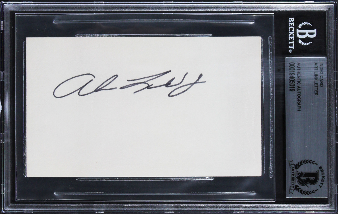 Art Linkletter House Party Authentic Signed 3x5 Index Card BAS Slabbed