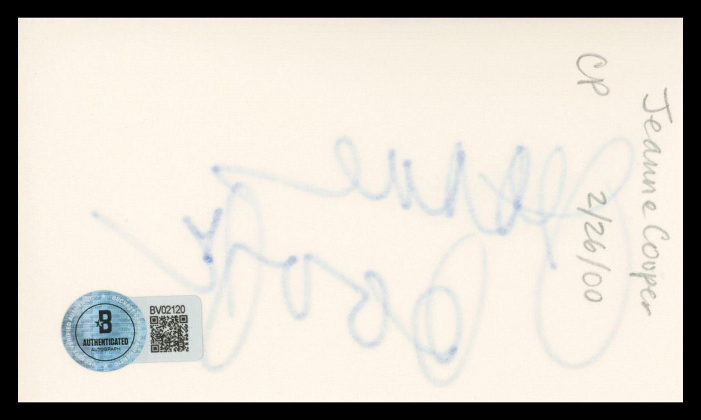 Jeanne Cooper The Young and the Restless Signed 3x5 Index Card BAS #BV02120