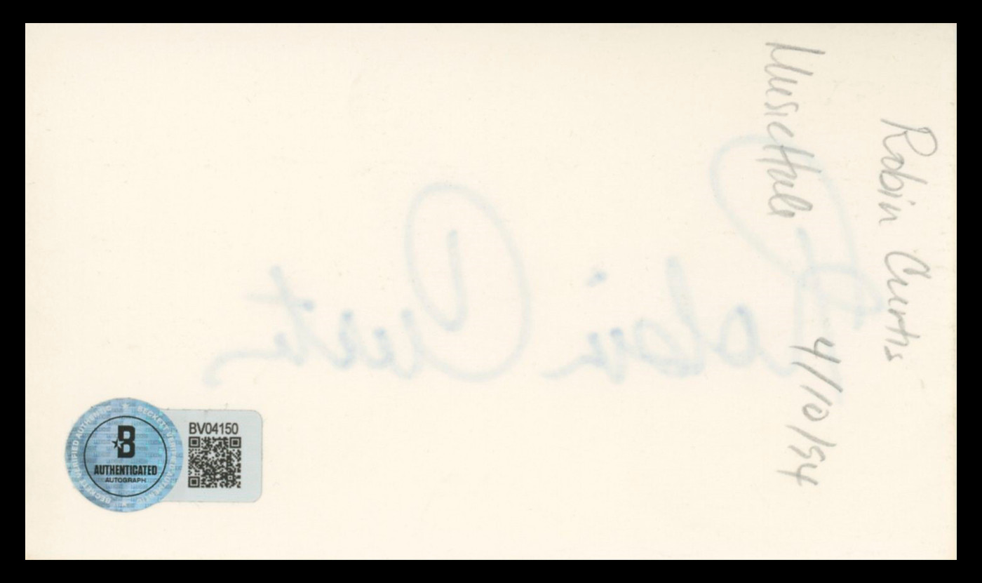 Robin Curtis Star Trek III Authentic Signed 3x5 Index Card BAS #BV04150