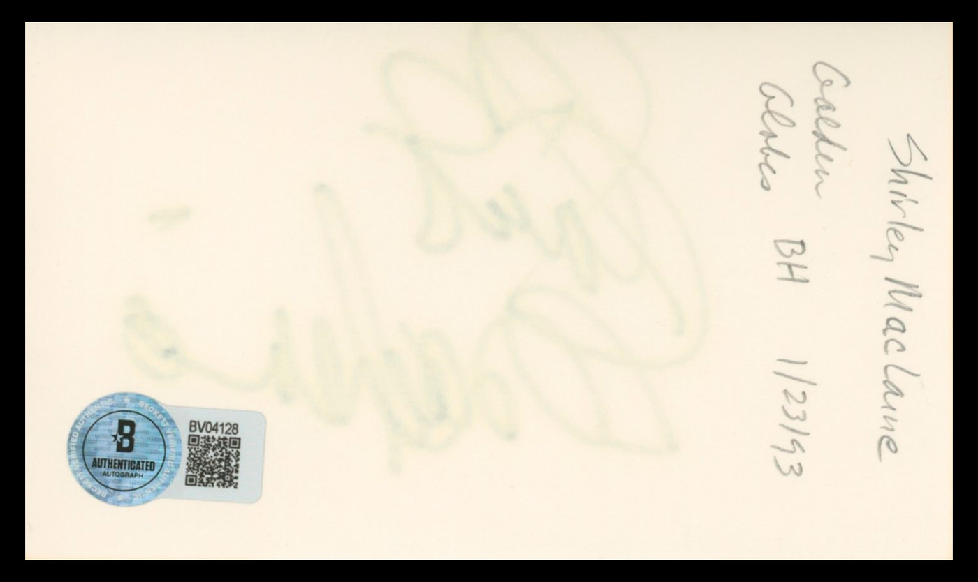 Shirley MacLaine Terms of Endearment Signed 3x5 Index Card BAS #BV04128