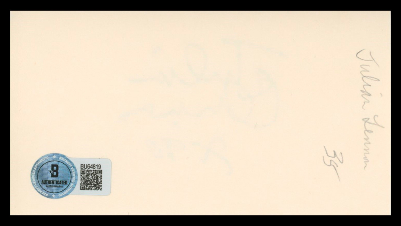 Julian Lennon Whaledreamers Authentic Signed 3x5 Index Card BAS #BU64819