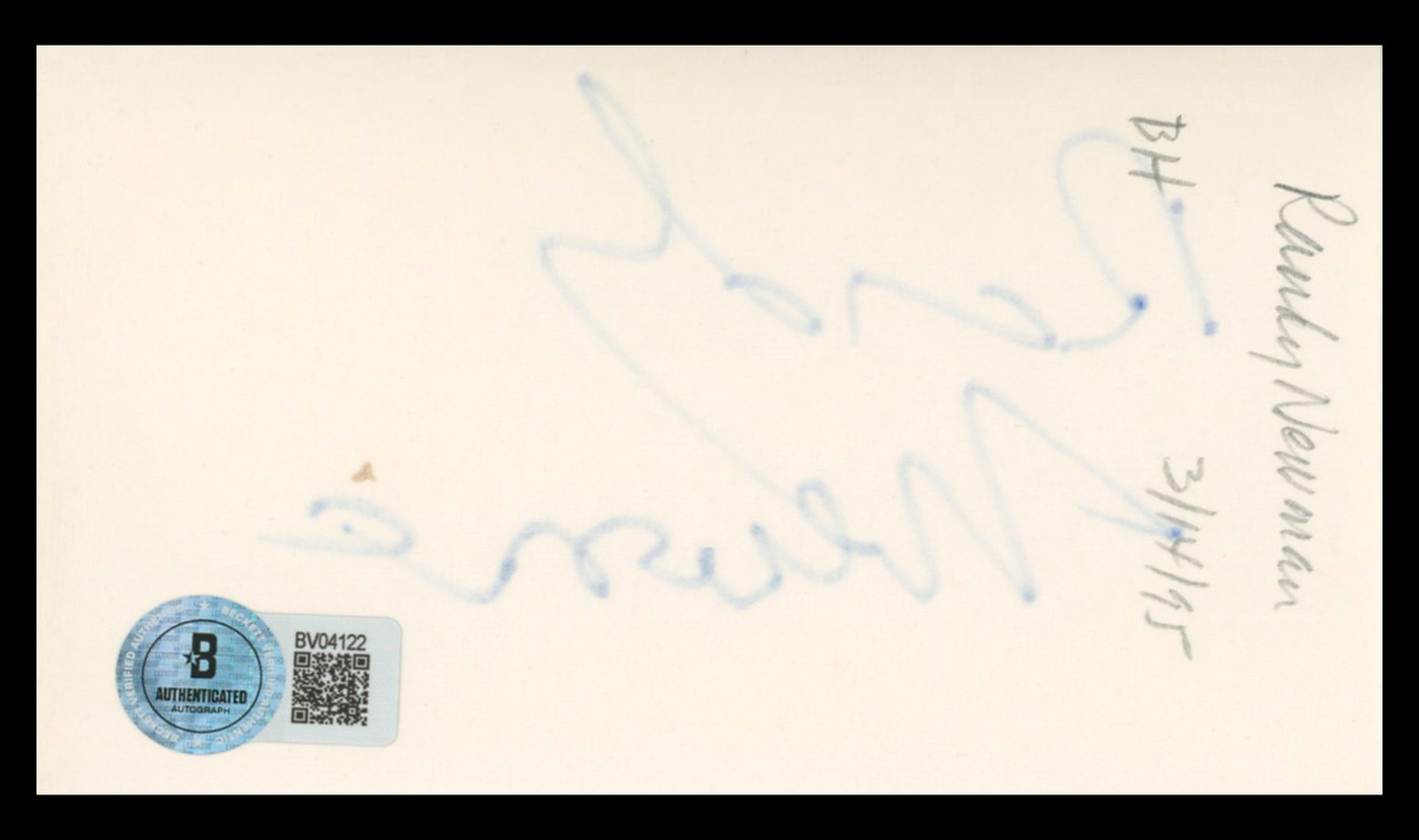 Randy Newman Toy Story Authentic Signed 3x5 Index Card BAS #BV04122