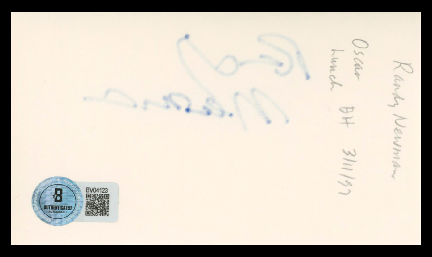 Randy Newman Toy Story Authentic Signed 3x5 Index Card BAS #BV04123