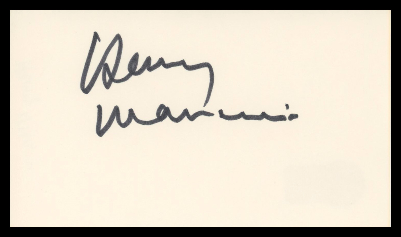 Henry Mancini Breakfast At Tiffany's Authentic Signed 3x5 Index Card BAS #BV03140