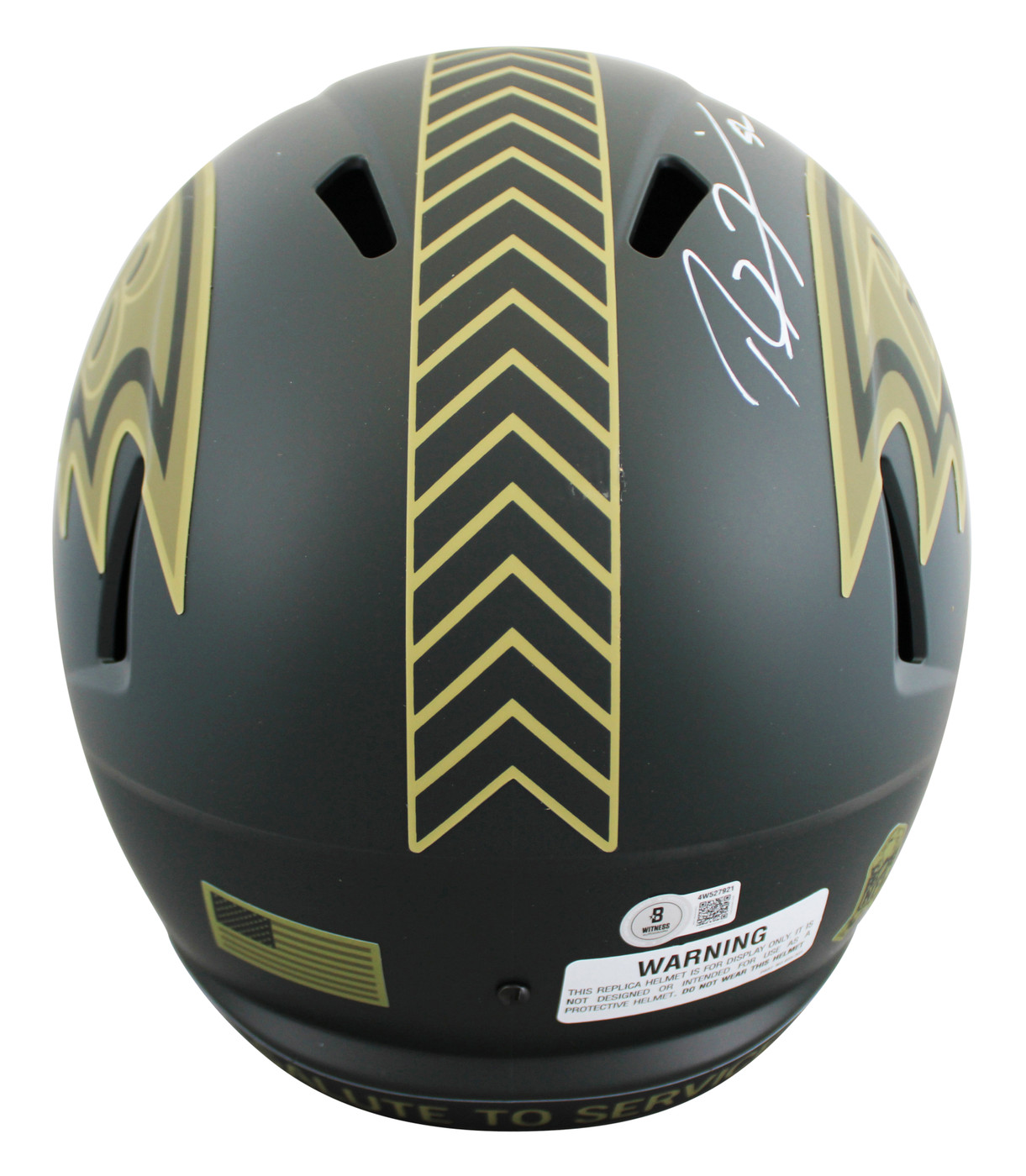 Ravens Ray Lewis Signed Salute To Service IV Full Size Speed Rep Helmet BAS Wit