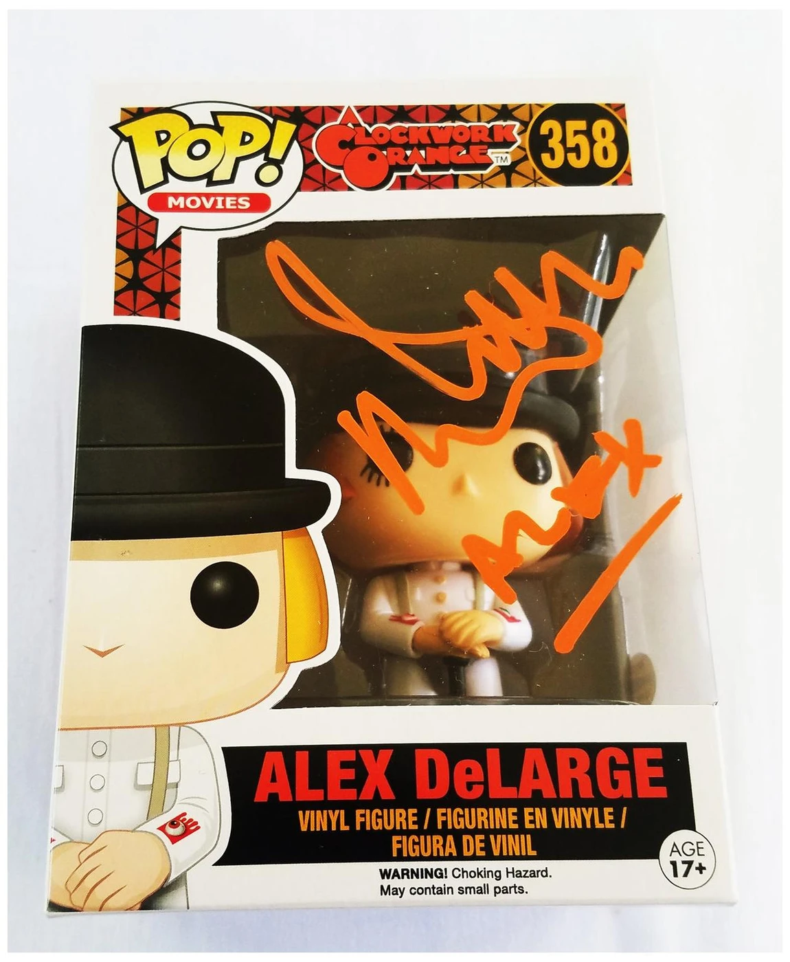 Malcolm McDowell Autographed Clockwork Orange Funko Pop! #358 Alex ACOA Witness ITP