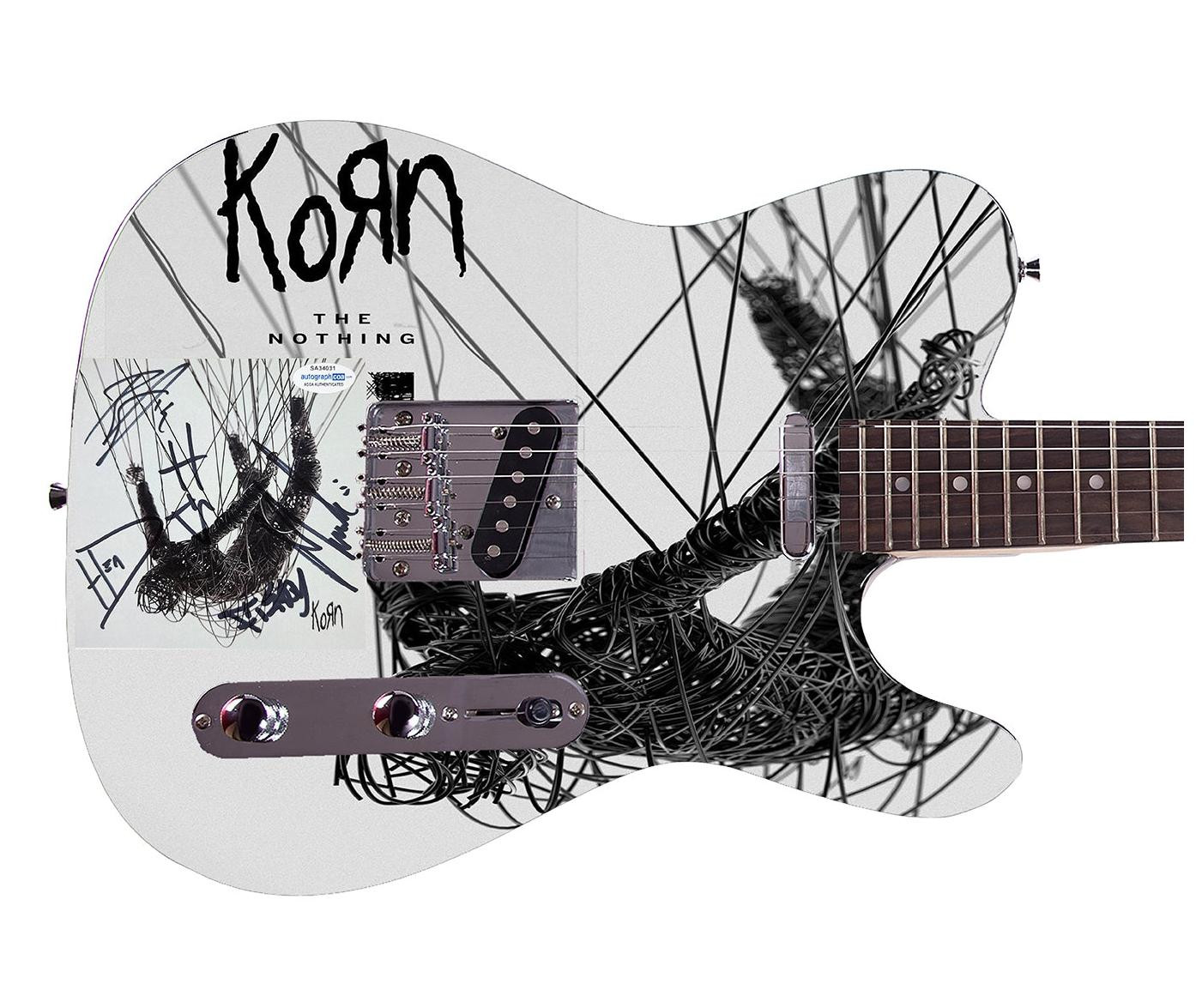 Korn Signed Autographed The Nothing Album CD Custom Graphics Photo Guitar ACOA Version 1