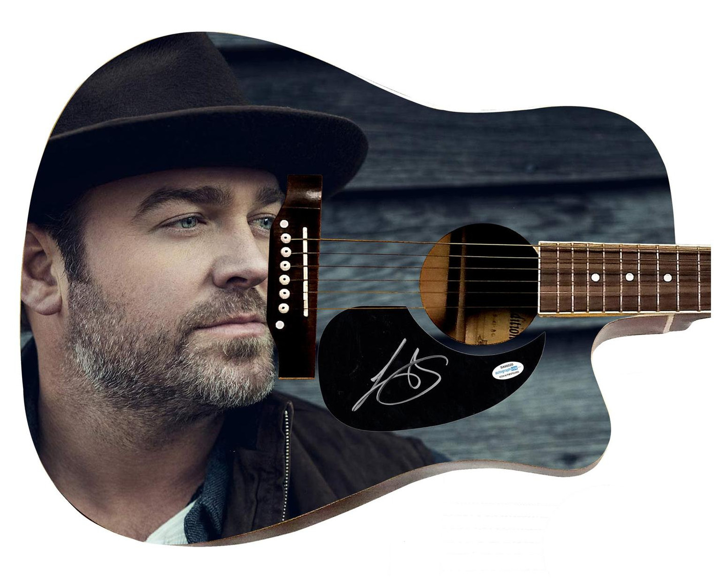Lee Brice Hey World Album Lp CD Signed Graphics 1/1 Acoustic Guitar ACOA Version 1