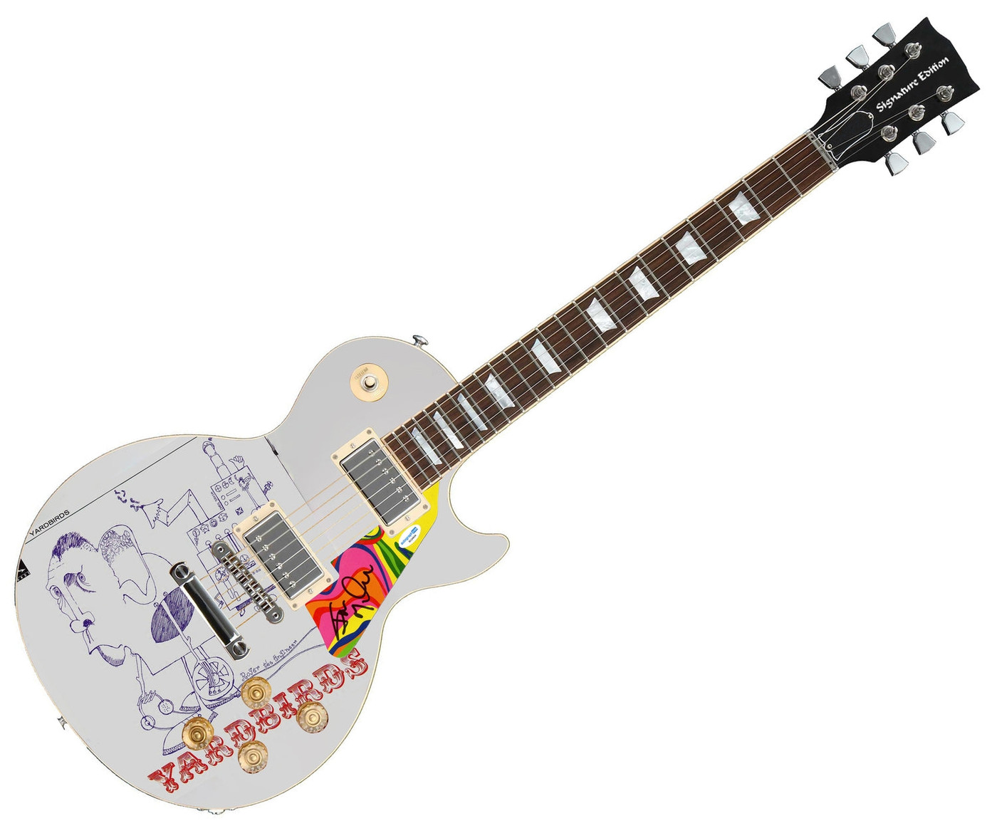 Yardbirds Jim McCarty Autographed Roger The Engineer LP Cd Graphics Guitar ACOA