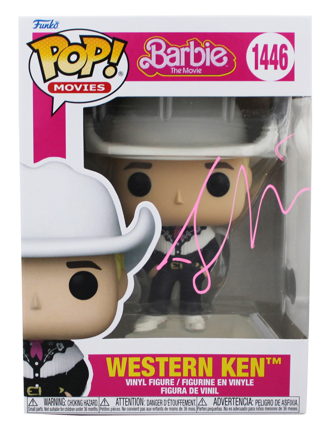 Ryan Gosling Barbie Signed Western Ken #1446 Funko Pop Vinyl Figure BAS #BR24209