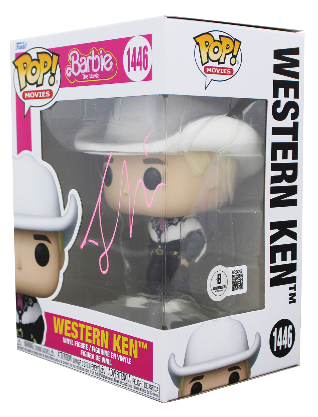 Ryan Gosling Barbie Signed Western Ken #1446 Funko Pop Vinyl Figure BAS #BR24209