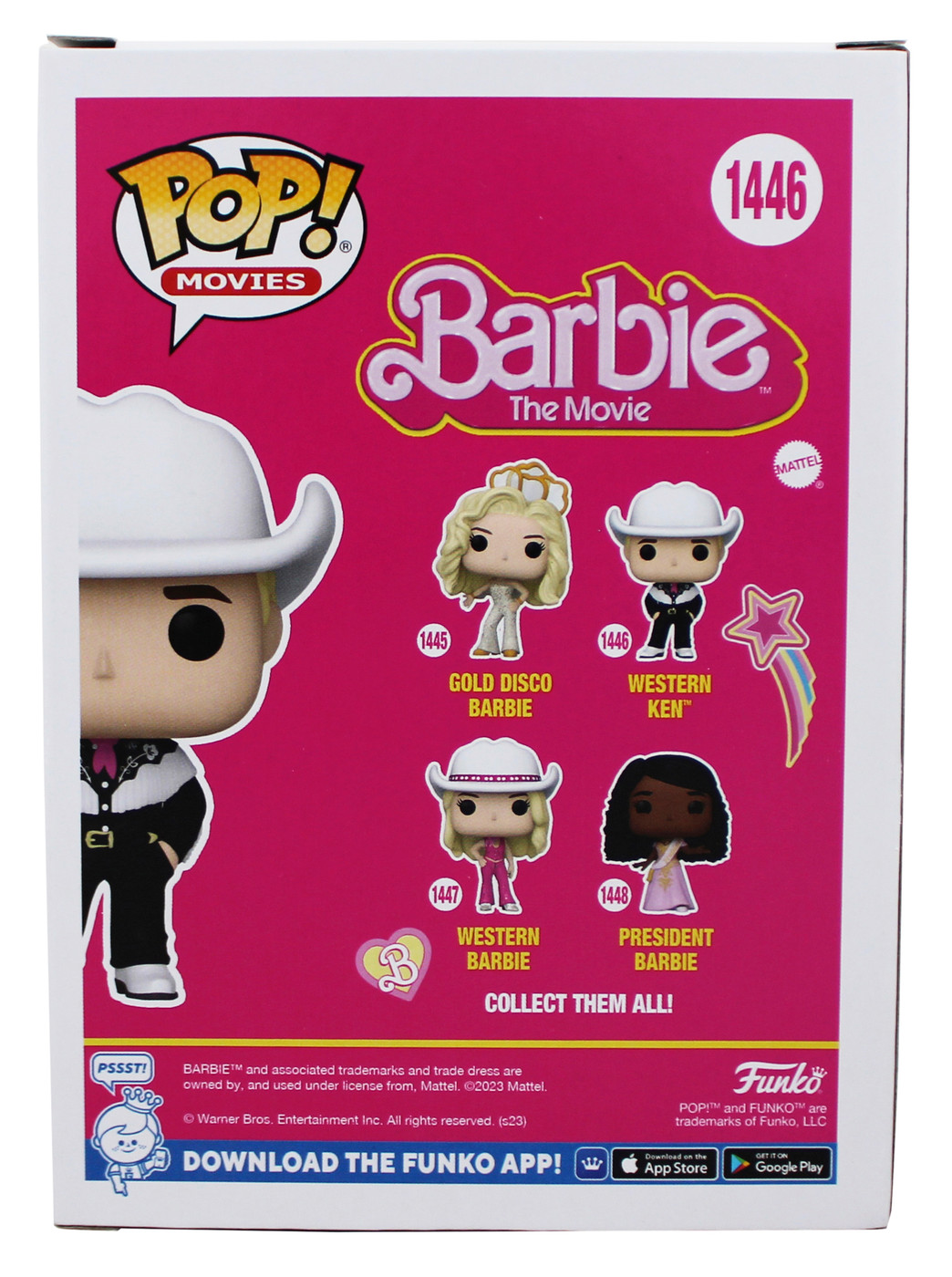 Ryan Gosling Barbie Signed Western Ken #1446 Funko Pop Vinyl Figure BAS #BR24209
