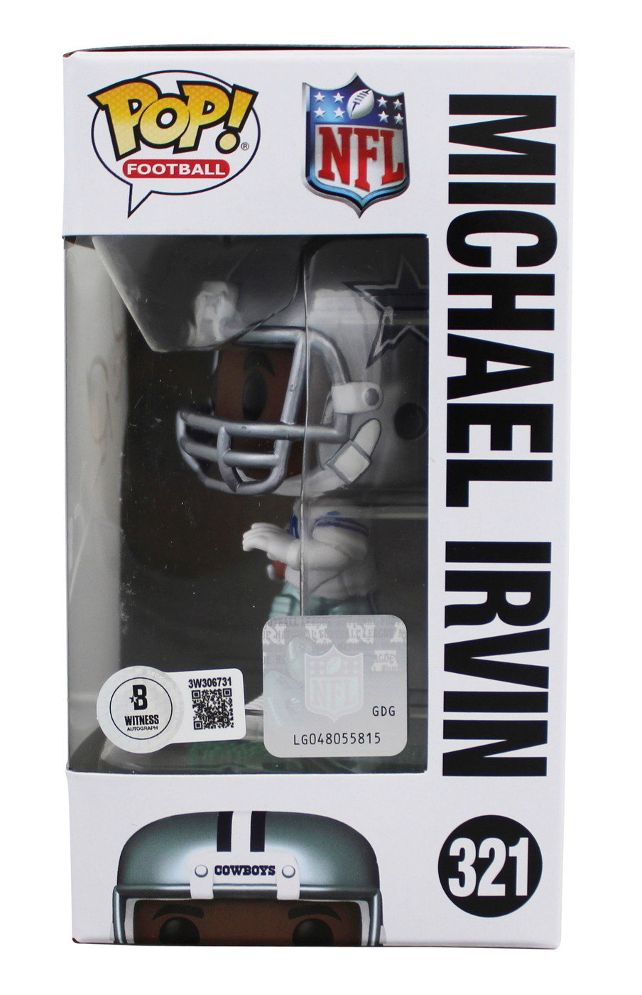 Cowboys Michael Irvin Authentic Signed #321 Funko Pop Vinyl Figure BAS Witnessed