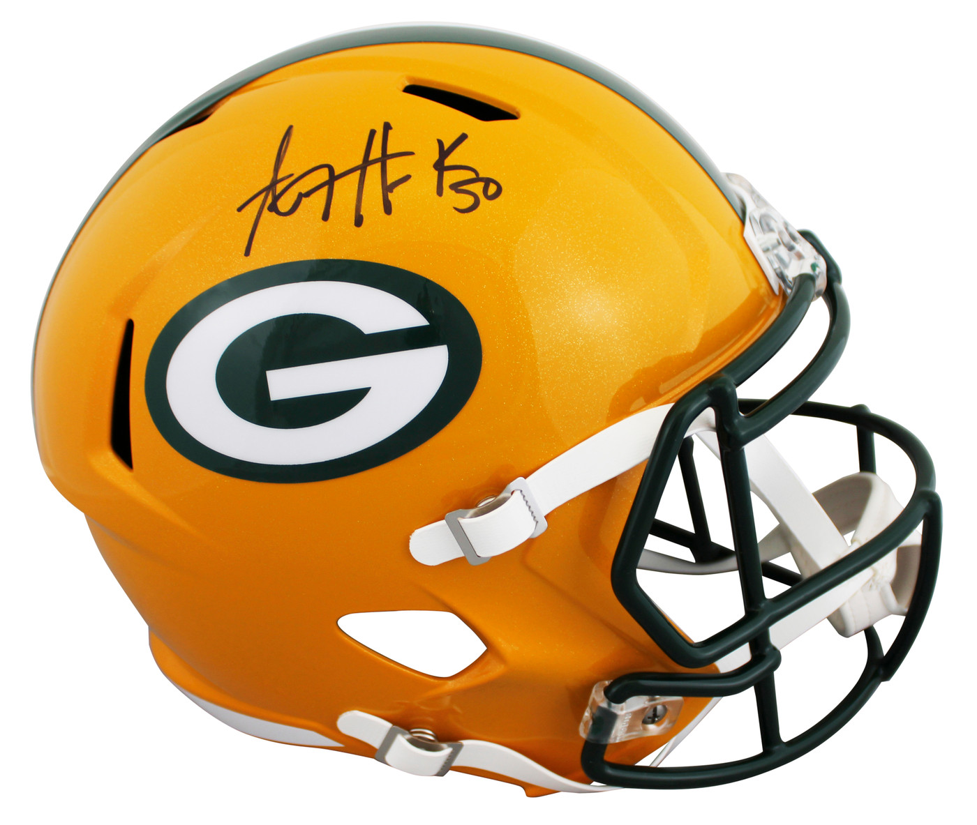 Packers A.J. Hawk Signed Full Size Speed Rep Helmet W/ Case BAS Witnessed
