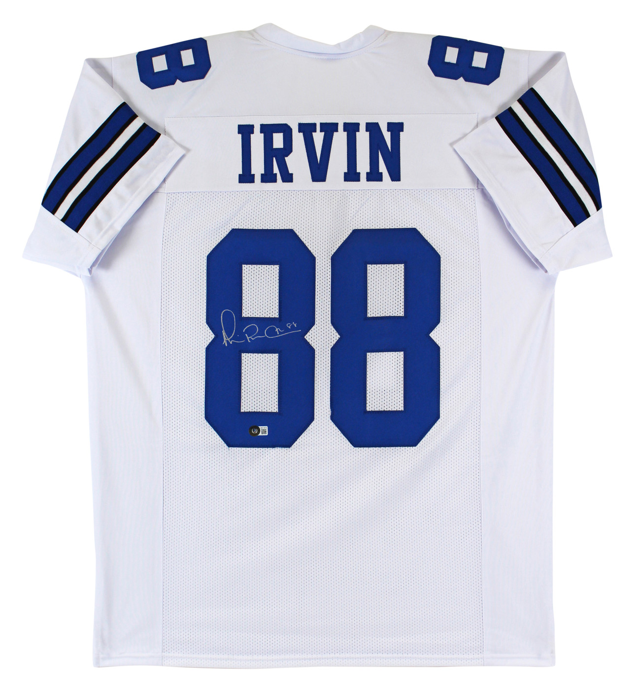 Michael Irvin Authentic Signed White Pro Style Jersey BAS Witnessed 2