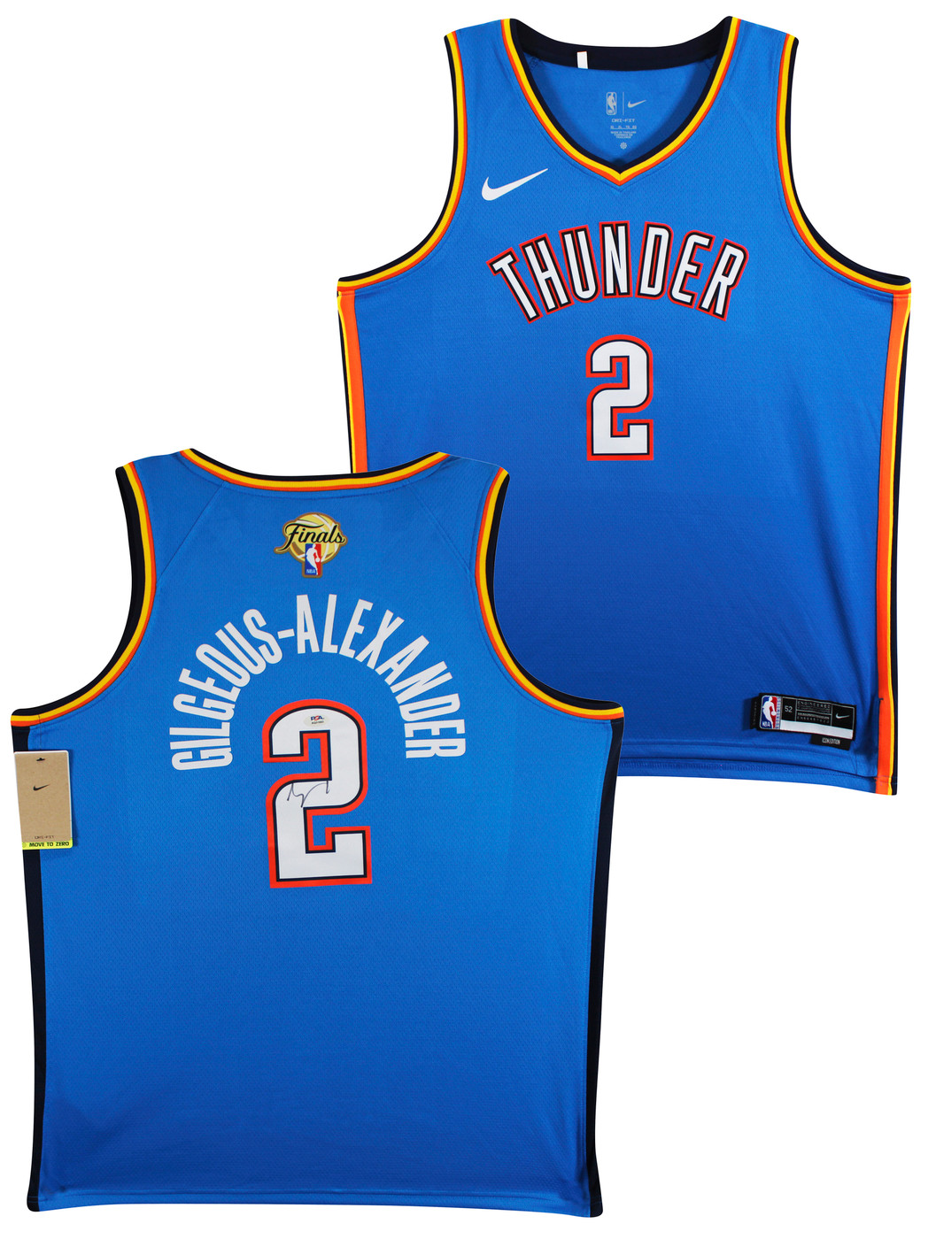 Thunder Shai Gilgeous-Alexander Signed Blue Nike Icon Finals Edition Jersey PSA