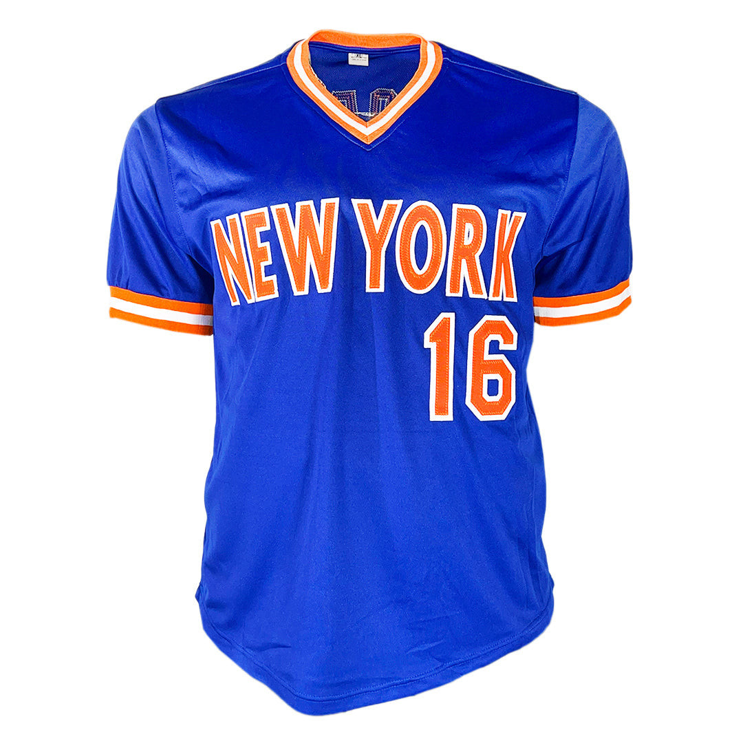 Dwight "Doc" Gooden Autographed Pro Style Blue Baseball Jersey (JSA)