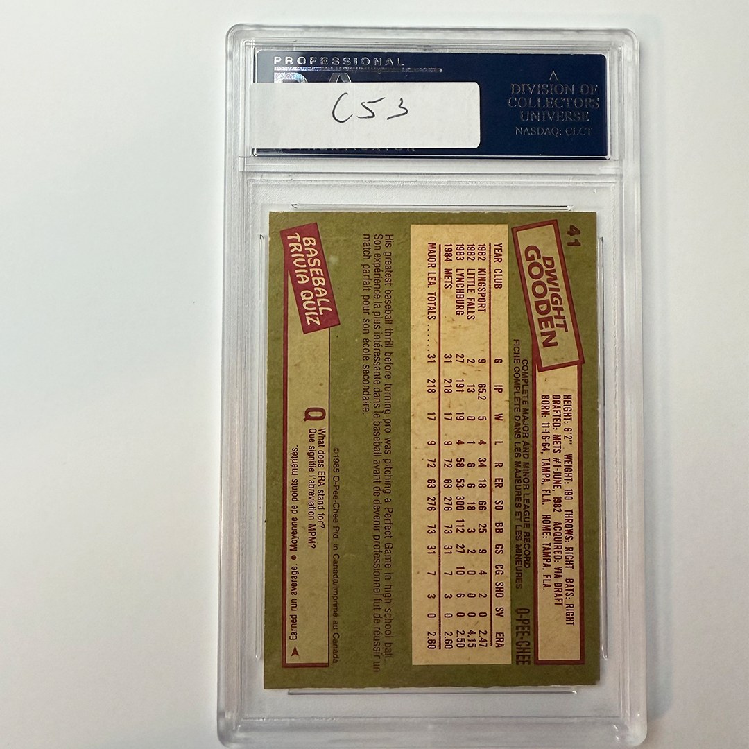 Dwight Gooden Signed 1985 OPC Rookie #130 PSA Auto Authentic