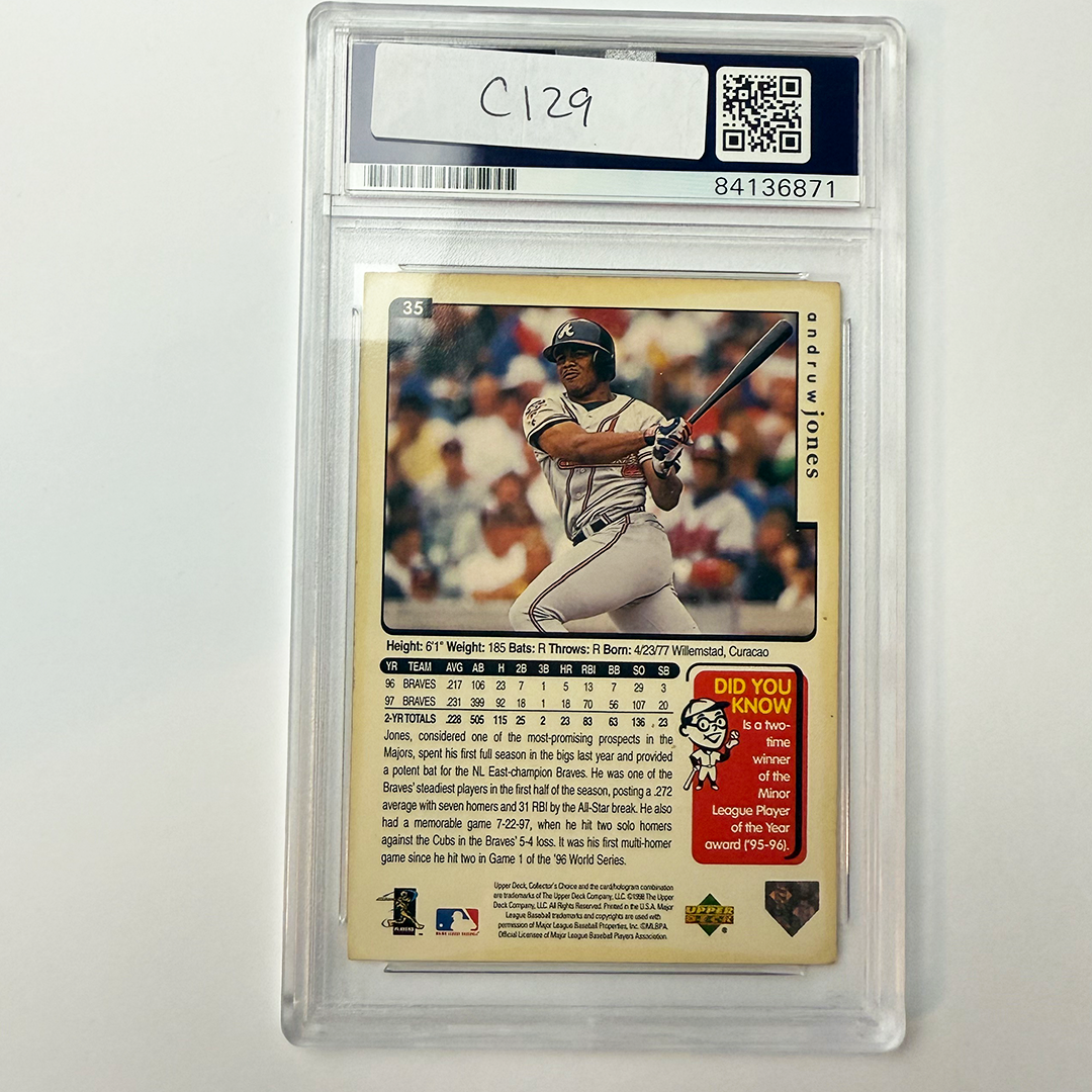 Andruw Jones Signed 1998 Collectors Choice #33 PSA Auto Authentic