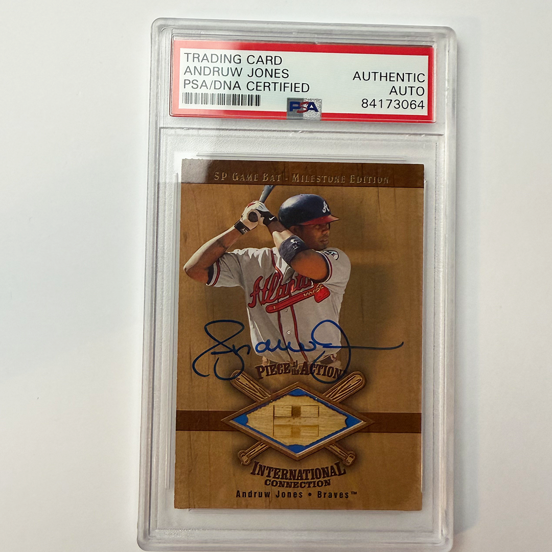 Andruw Jones Signed 2001 SP Game Bat Milestone Edition PSA Auto Authentic