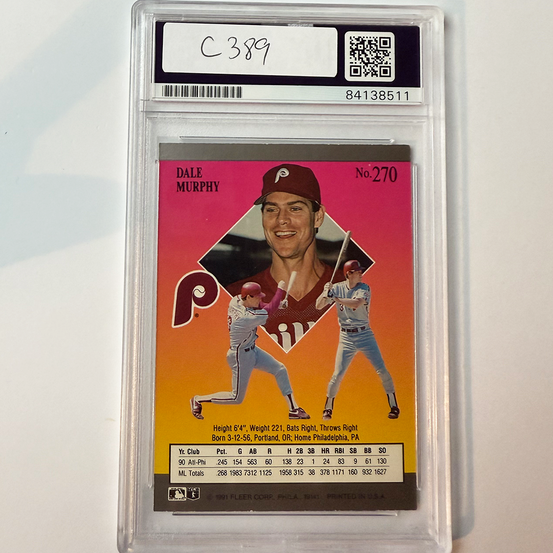 Dale Murphy Signed 1991 Fleer Ultra #270 PSA Auto Authentic