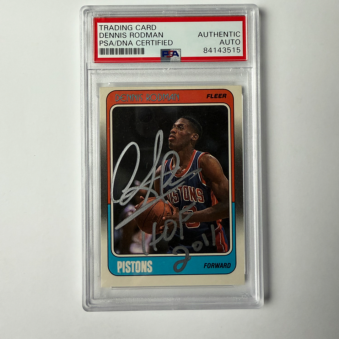 Dennis Rodman Signed 1988 Fleer #43 ROOKIE HOF 2011 PSA Auto Authentic Version 2