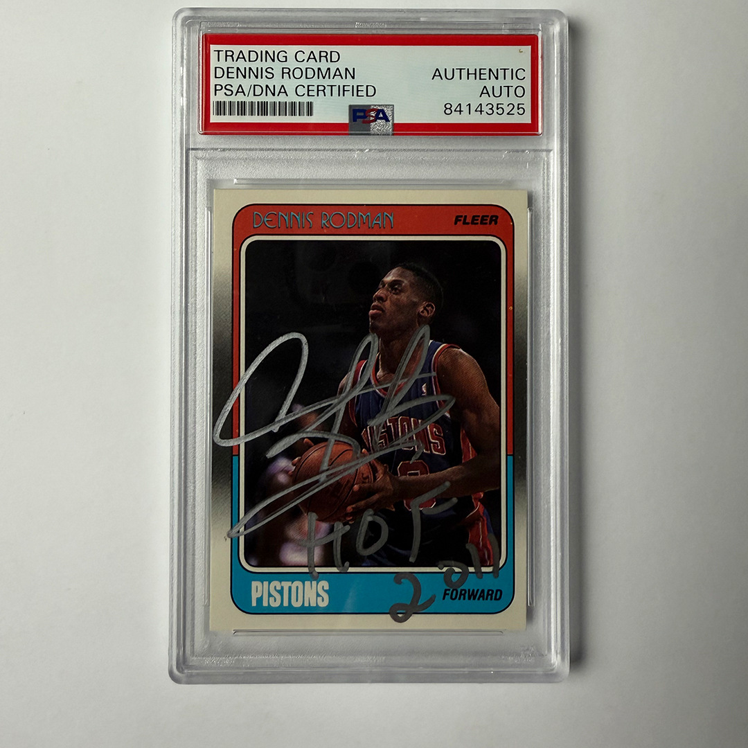 Dennis Rodman Signed 1988 Fleer #43 ROOKIE HOF 2011 PSA Auto Authentic Version 3