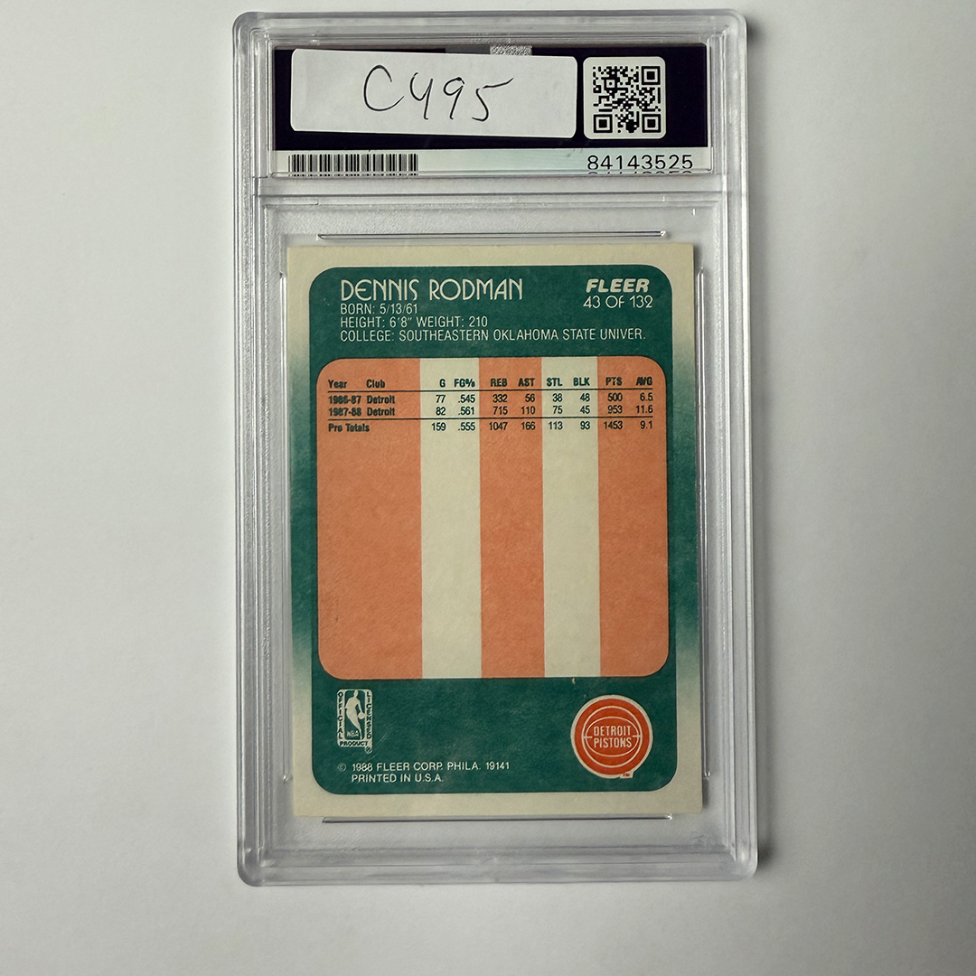 Dennis Rodman Signed 1988 Fleer #43 ROOKIE HOF 2011 PSA Auto Authentic Version 3