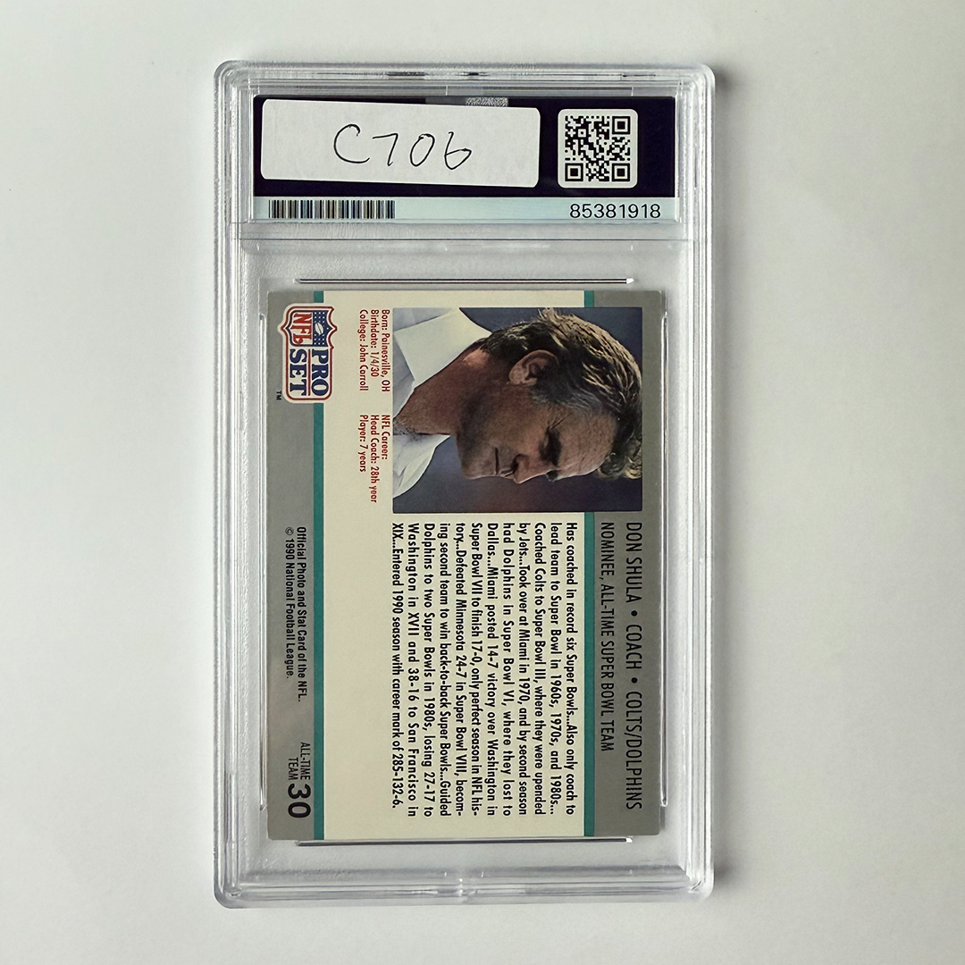 Don Shula Signed 1990 Pro Set #30 PSA Auto Authentic
