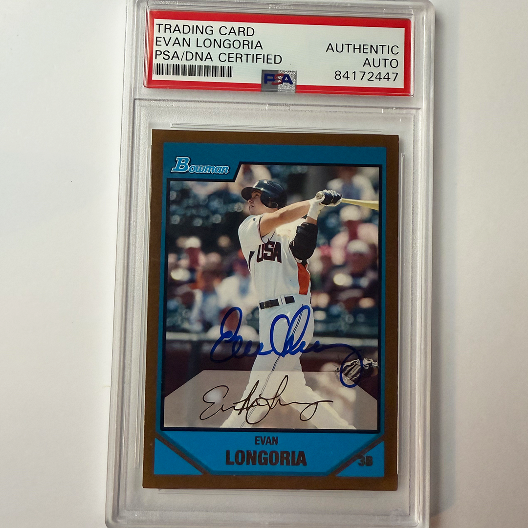 Evan Longoria Signed 2007 Bowman Gold #BDPP99 Rookie PSA Auto Authentic
