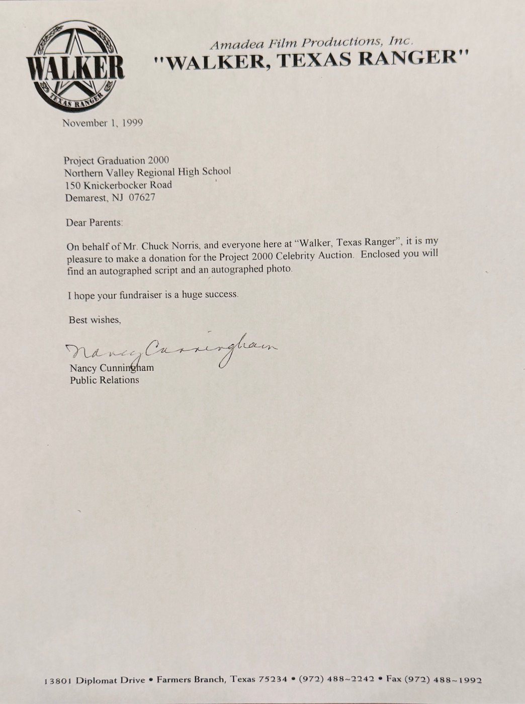 WALKER, TEXAS RANGER – Cast-Signed "Evil In The Night" Script
