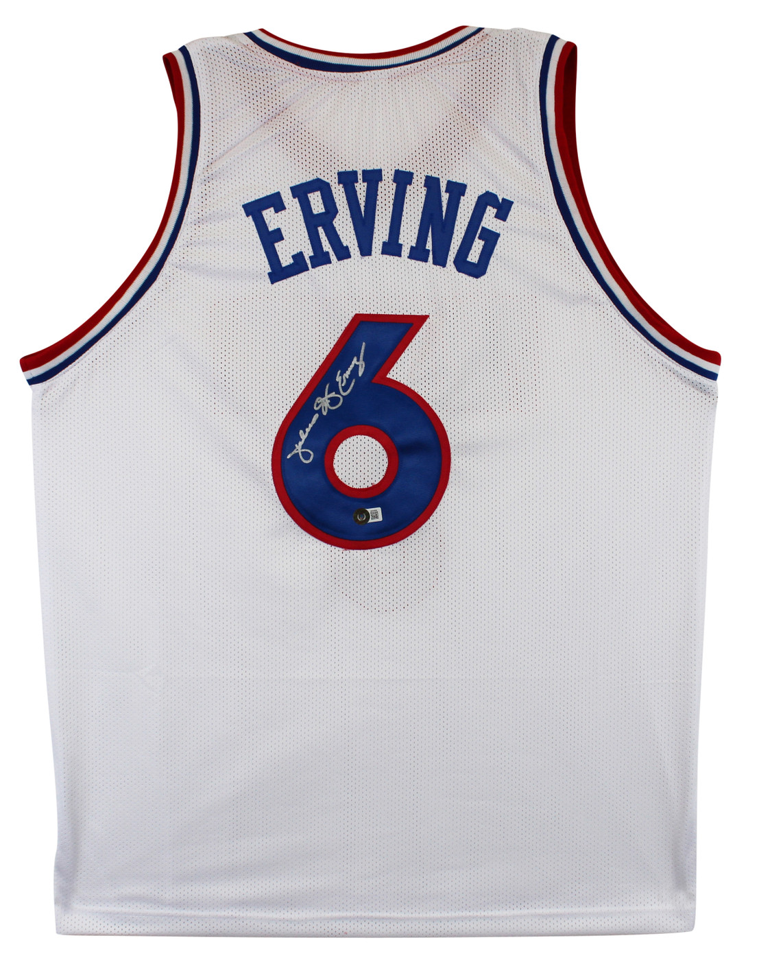 Julius "Dr. J" Erving Authentic Signed White Pro Style Jersey BAS 2 Version 1