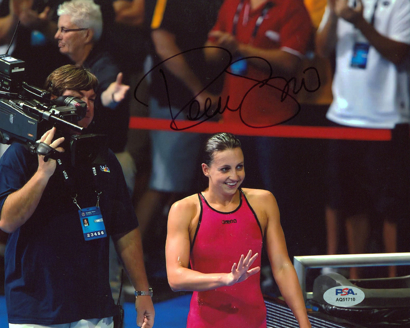 Rebecca Soni USA Swimming Authentic Signed 8x10 Horizontal Photo PSA/DNA 1