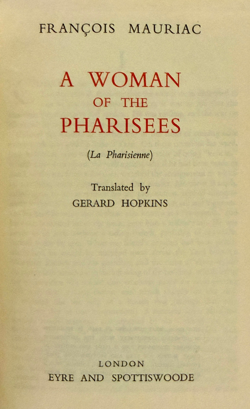 Alec Guiness A Woman of the Pharisees 1946 first Printing (Alec's Personal Copy)