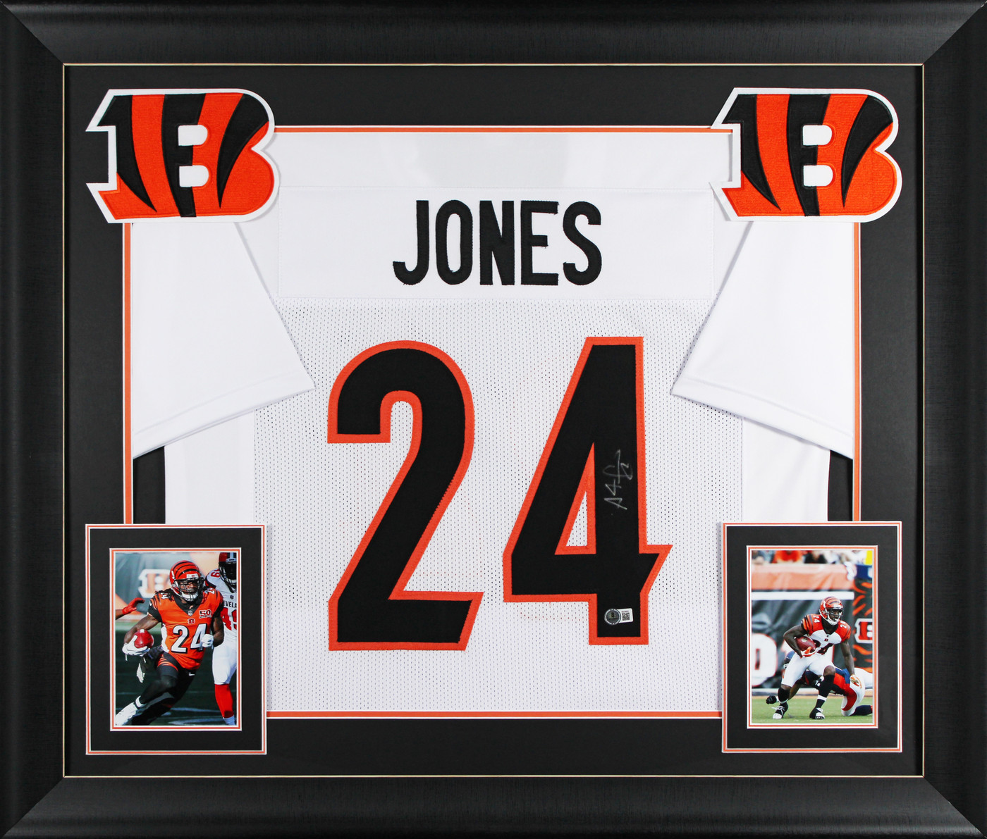 Adam "Pacman" Jones Authentic Signed White Pro Style Framed Jersey BAS