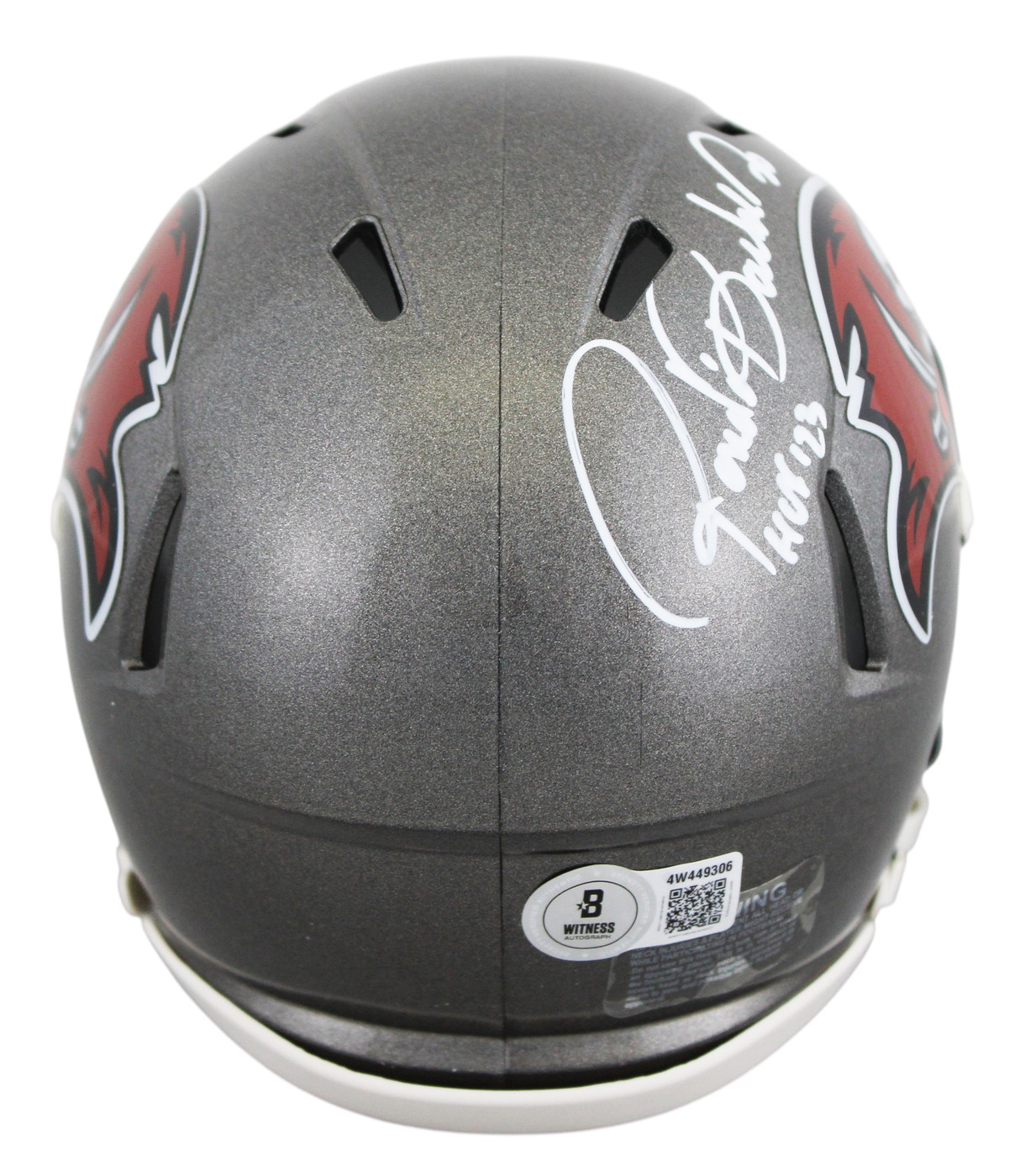 Buccaneers Ronde Barber "HOF 23" Signed 1997-13 TB Speed Mini Helmet BAS Witness Version 1