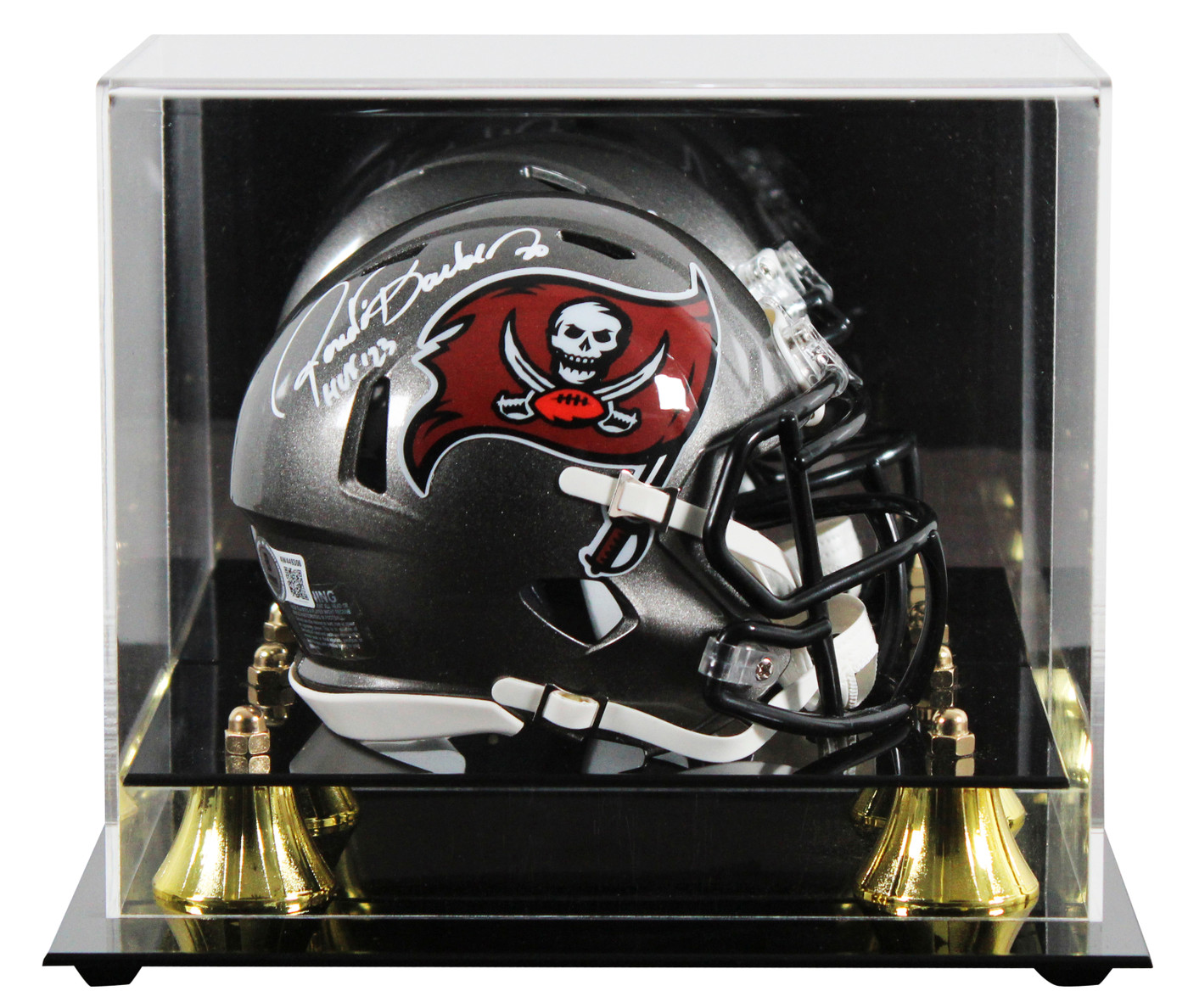 Bucs Ronde Barber "HOF 23" Signed 1997-13 TB Speed Mini Helmet W/ Case BAS Wit Version 1