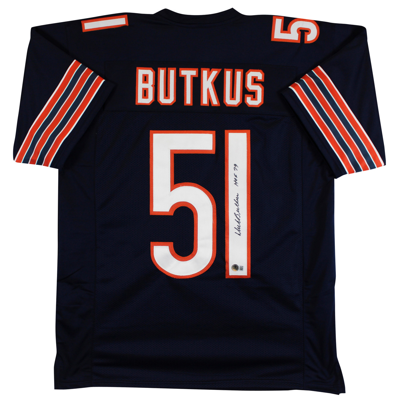 Dick Butkus "HOF 79" Authentic Signed Navy Blue Pro Style Jersey Autographed BAS
