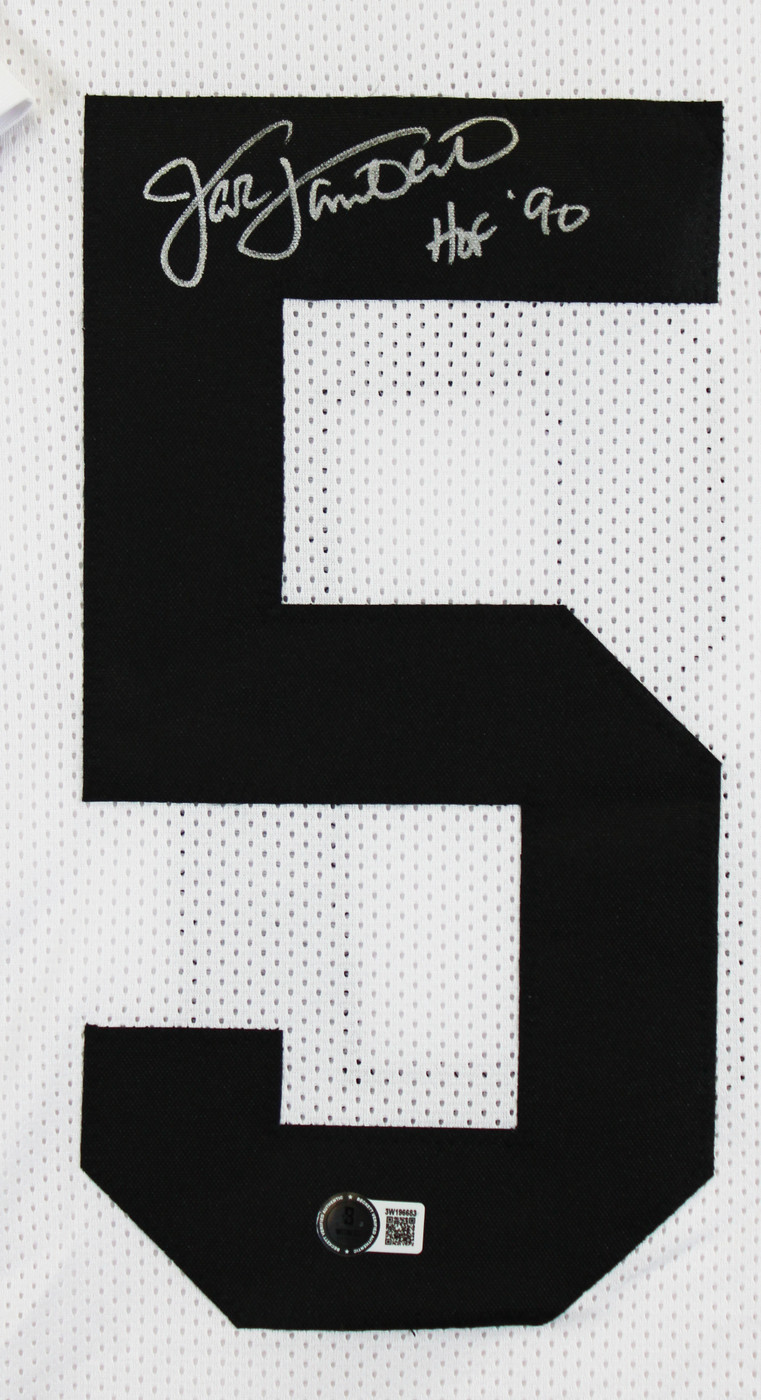 Jack Lambert "HOF 90" Signed White Pro Style Framed Jersey BAS Witnessed