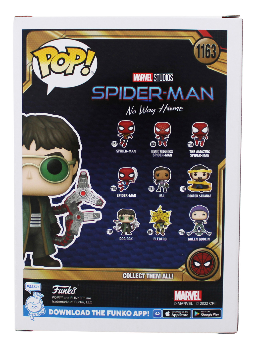 Alfred Molina Spiderman Signed Doc Ock #1163 Funko Pop Vinyl Figure JSA #AS72572
