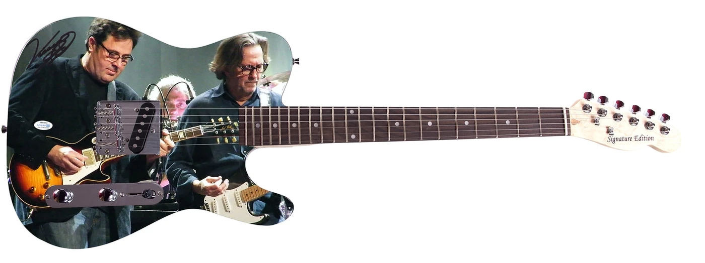 Vince Gill Signed Autographed Eric Clapton Live Graphics Photo Guitar ACOA