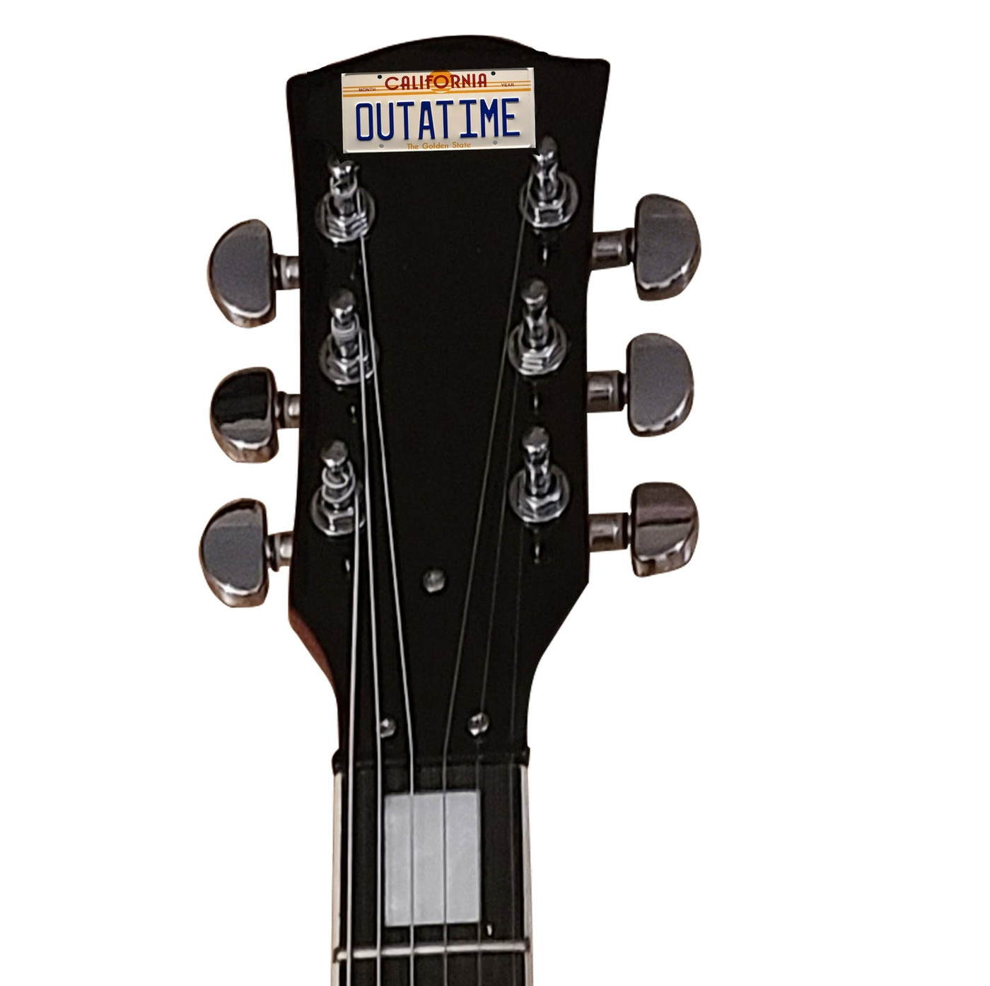 Michael J. Fox Signed Back To The Future Photo Graphics Guitar ACOA Version 4