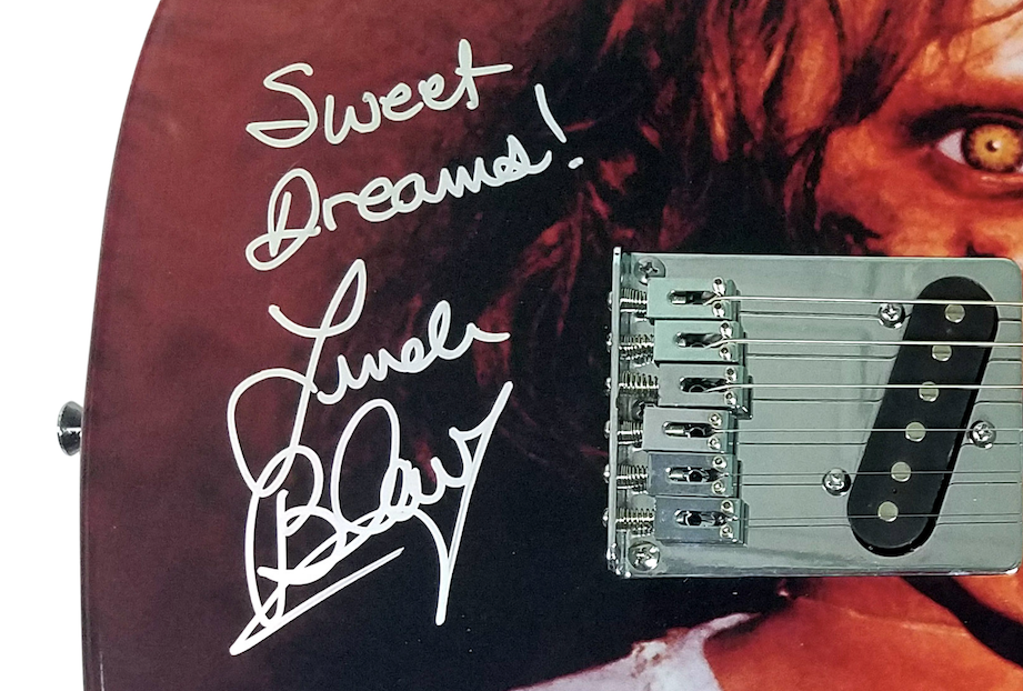 The Exorcist Linda Blair Signed Autographed Custom Photo Guitar ACOA Witness ITP Version 1