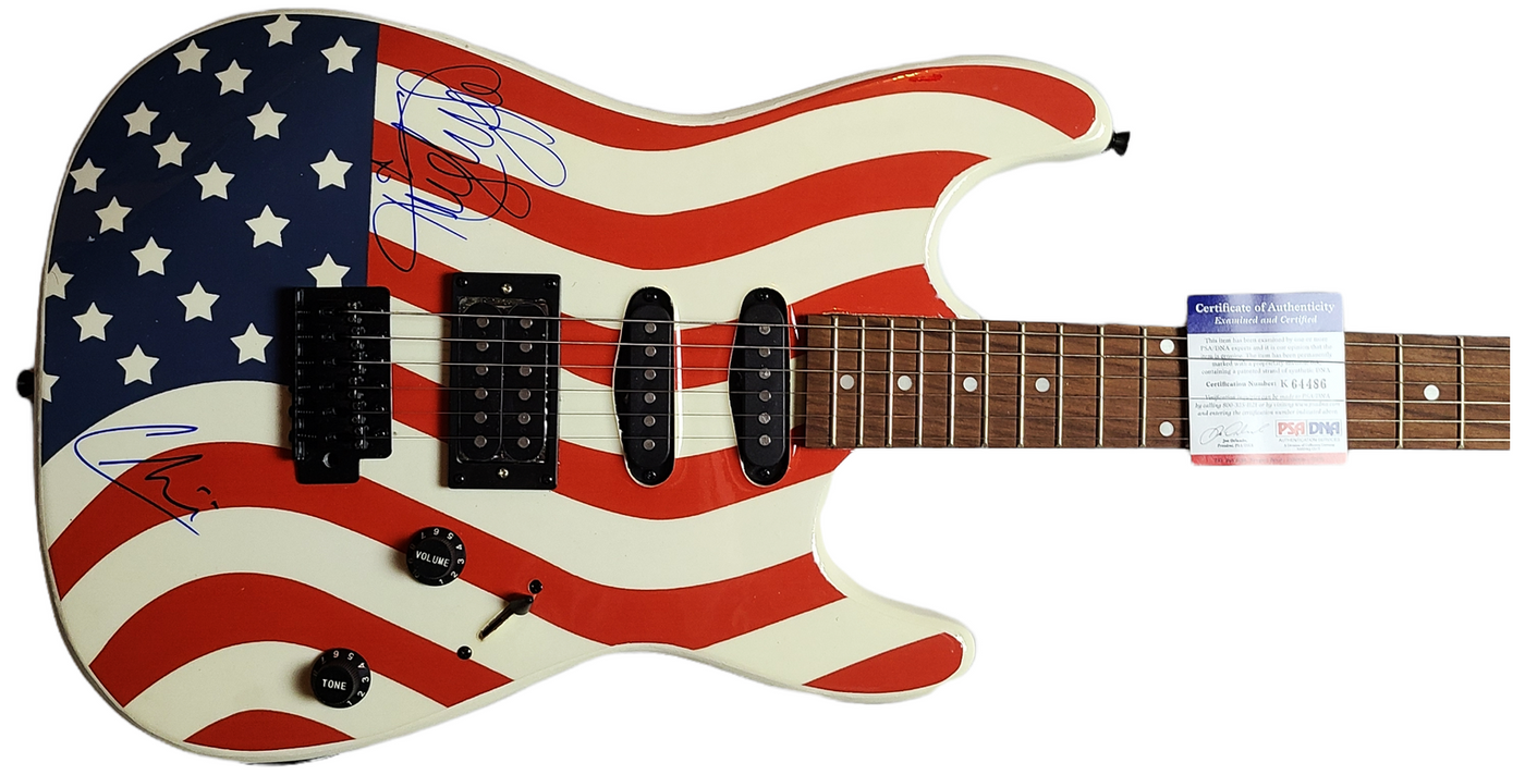 Kristy Lee Cook & Chikezie American Idol Signed Guitar PSA PSA