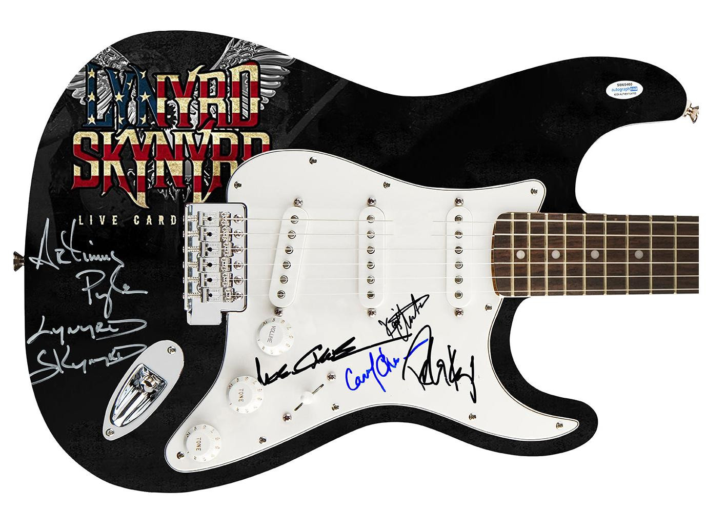 Lynyrd Skynyrd Signed Photo Graphics Guitar Exact Proof ACOA Version 1