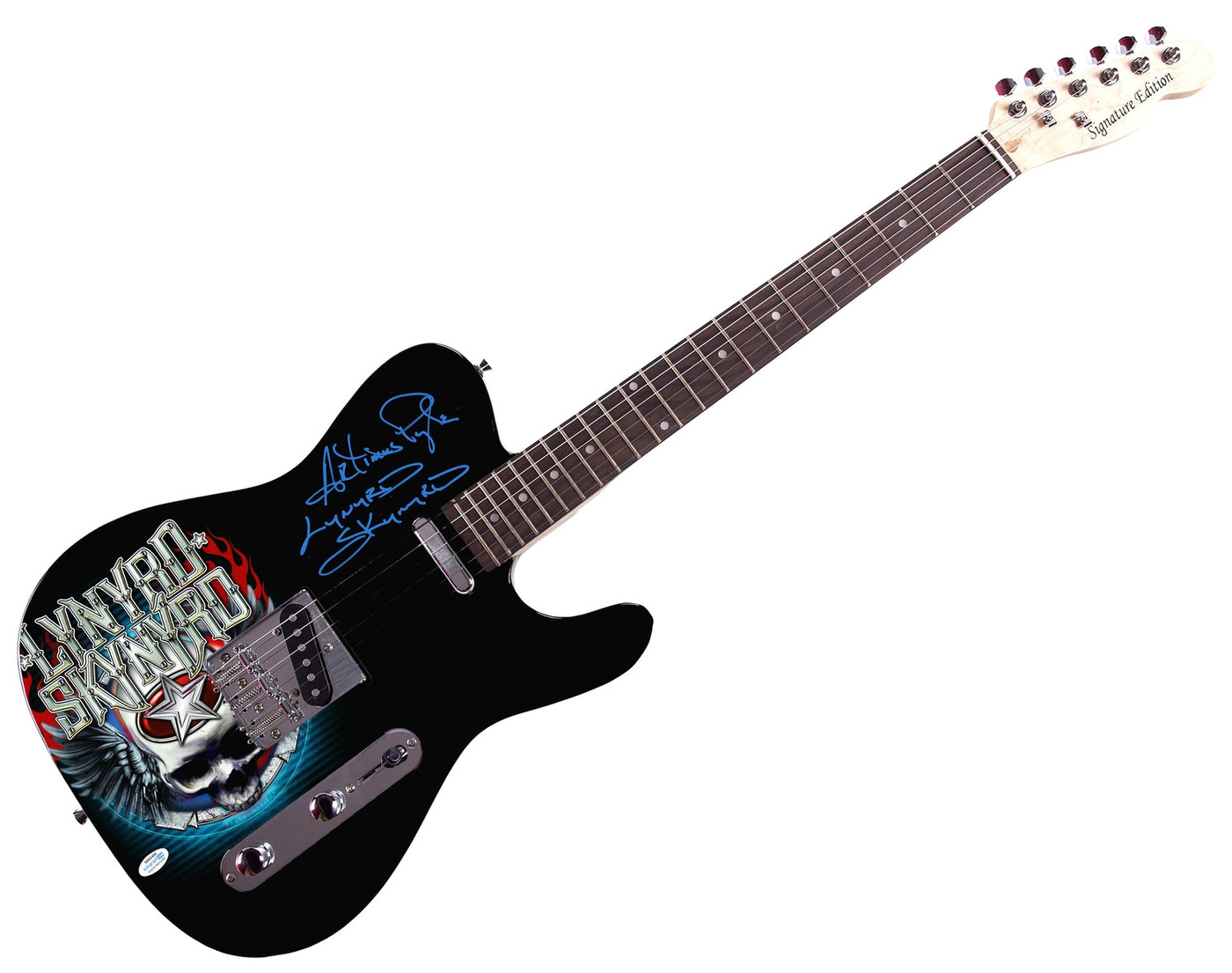 Lynyrd Skynyrd Artimus Pyle Signed Photo Graphics Guitar Exact Proof ACOA Version 4