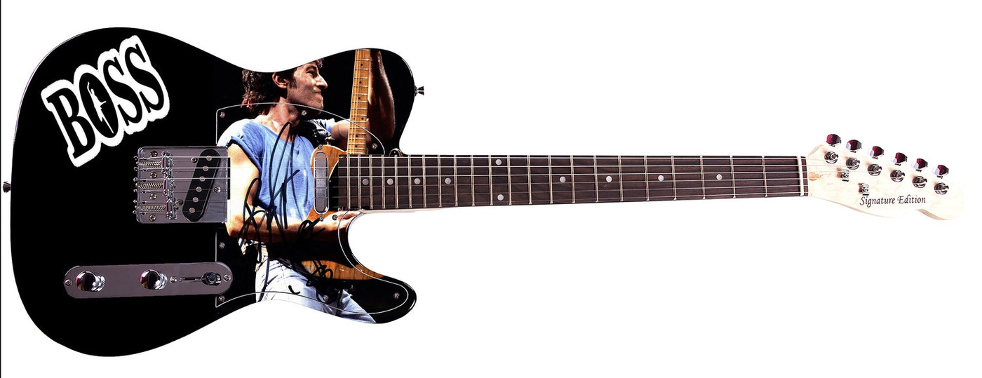 Bruce Springteen Signed Live Concert Photo W Rare Sketch Graphics Guitar